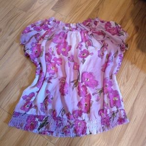 Floral blouse purple plus